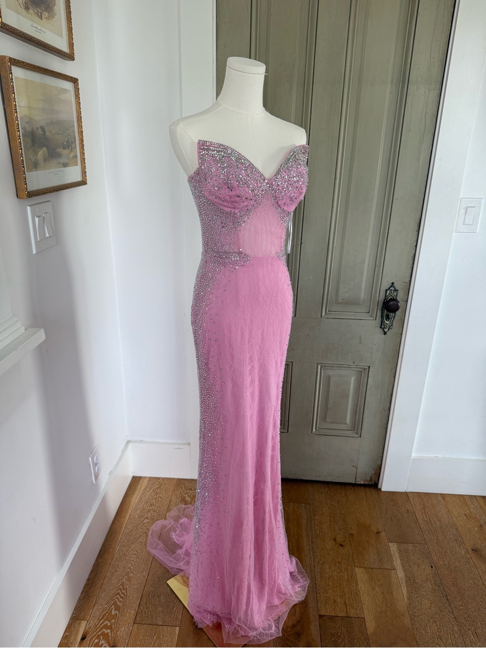 Jovani NWT Pink Lace Gown - Picture 3 of 8